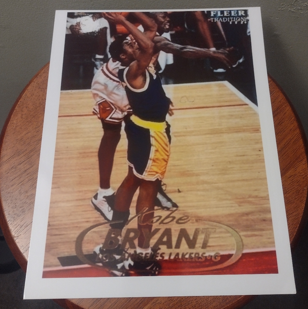 NEW! KOBE BRYANT LAKERS ROOKIE VS MICHAEL JORDAN BULLS 1996 GLOSSY 8.5x11 POSTER